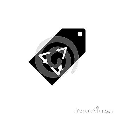 Ticket, recycle sign, arrow icon on white background. Can be used for web, logo, mobile app, UI UX Vector Illustration