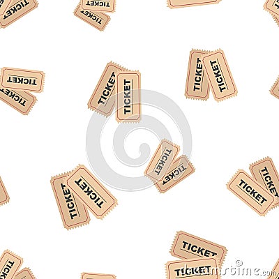 Ticket seamless pattern background icon. Business flat vector il Vector Illustration