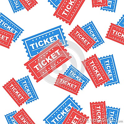 Ticket seamless pattern background icon Vector Illustration