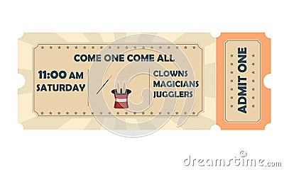 A ticket to the circus. CLOWNS MAGICIANS JUGGLERS Stock Photo