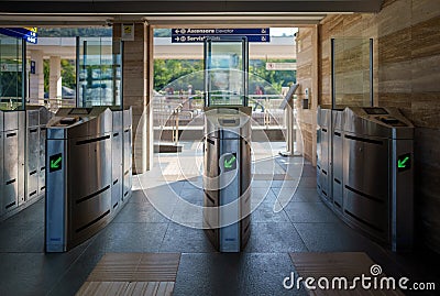 Ticket validator gates Editorial Stock Photo