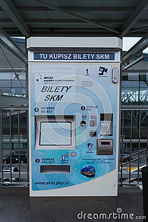 Ticket Vending Machine in Gdansk Editorial Stock Photo