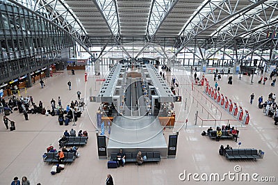 Tickets office at Hamburg International Airport Editorial Stock Photo