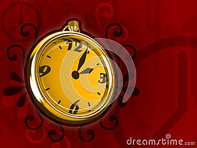 Ticking Clock Fire Version 3D Render Stock Photo