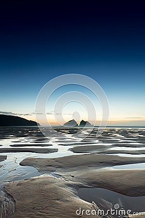 Tidal Retreat, Holywell Bay, Cornwall, UK Stock Photo