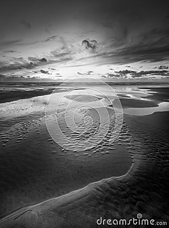 Tidal Retreat, Perran Sands, North Cornwall Stock Photo