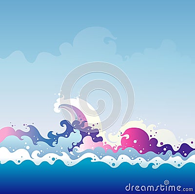 Tidal Wave vector graphic illustration Vector Illustration