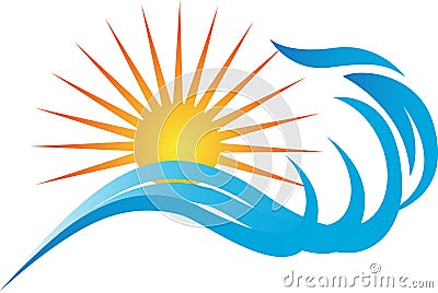 Tide with sun Vector Illustration