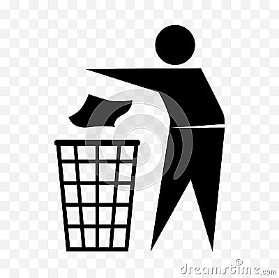 Tidy man icon, do not litter symbol Vector Illustration