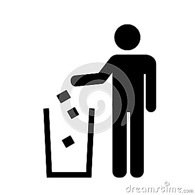 Tidy man symbol, do not litter icon, keep clean, dispose of carefully and thoughtfully Stock Photo