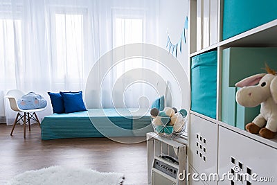 Tidy small room designed for boy Stock Photo