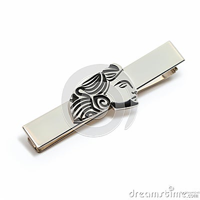 Tie Bar With Tamara De Lempicka-inspired Woman's Head Design Stock Photo