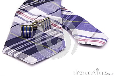Tie and Cufflinks Stock Photo
