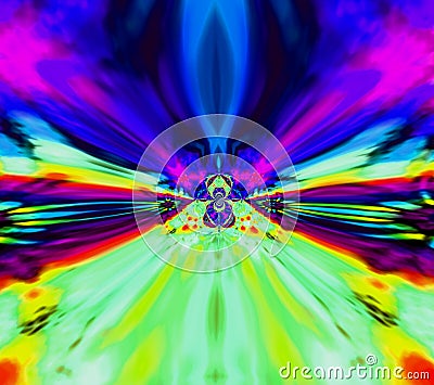 Tie day poster abstract acid rainbow background.Canvas print Stock Photo