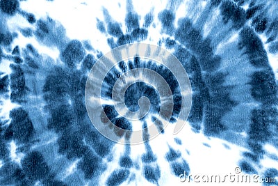 Tie dye circle shibori indigo blue navy white watercolour abstract background Stock Photo