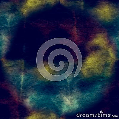 Tie Dye Design. Aquarelle Effect. Dyed Ink Textured Art. Dark Space Vibes. Universe Colors. Trendy Cosmic Textile. Beautiful Hand Stock Photo