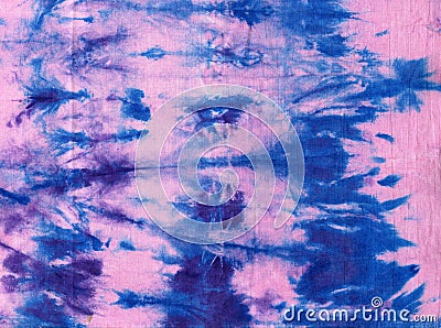 Tie Dye. Fabric Hippie Design. Indigo Print. Cotton fabric abstract texture psychedelic background. Texture of natural linen Stock Photo