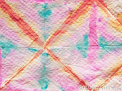 Tie Dye Pattern. Ethnic Texture. Psychedelic Print. Vintage Mottled Pattern. Abstract Bohemian Tile. Multicolor Tie Dye Tile Stock Photo