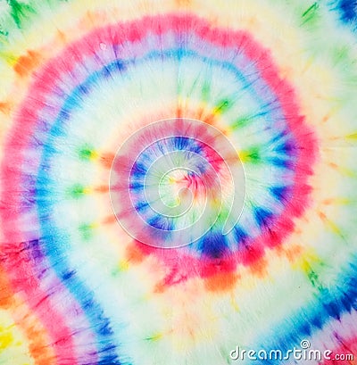 Tie Dye Pattern. Trendy Fashion Dirty Art. Tie Dye Spiral Pattern. Rainbow Artistic Circle. Tiedye Swirl. Floral Hand Drawn Fabric Stock Photo