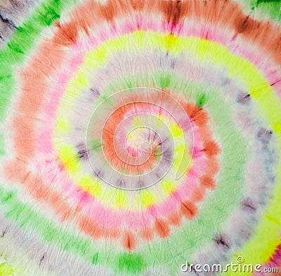 Tie Dye Spiral. Organic Fashion Dirty Painting. Rainbow Tie Dye Spiral. Rainbow Artistic Circle. Tiedye Swirl. Floral Spiral Stock Photo