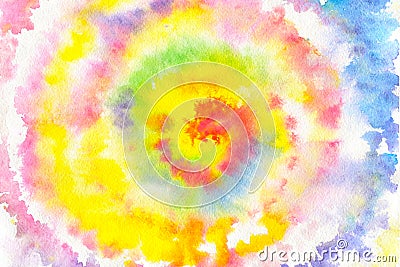 Tie Dye spiral rainbow wallpaper color, abstract texture and background. Hippie spiral style. Colorful burst Stock Photo