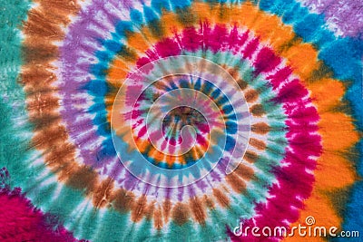 Tie Dye Swirl Design in Retro Abstract Psychedelic Pattern Stock Photo