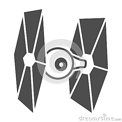 TIE Fighter solid icon, star wars concept, imperial starfighter eyeball vector sign on white background, glyph style Vector Illustration