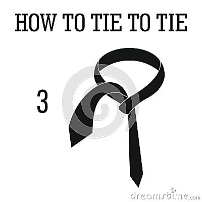 Tie instruction icon, simple style Vector Illustration