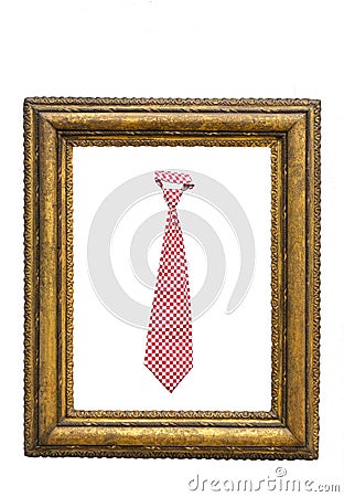 Tie with red and white squares pattern in frame Stock Photo