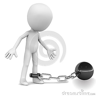 Tied down prisoner Stock Photo