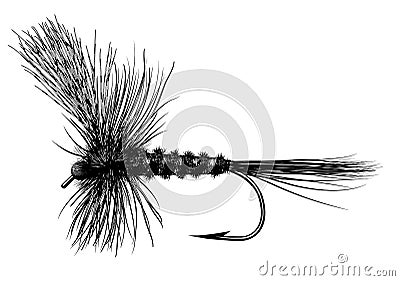 Tied Dry Fly Vector Illustration