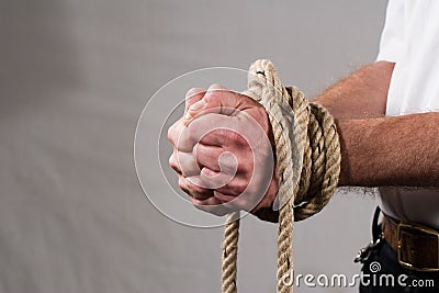 With tied hands Stock Photo