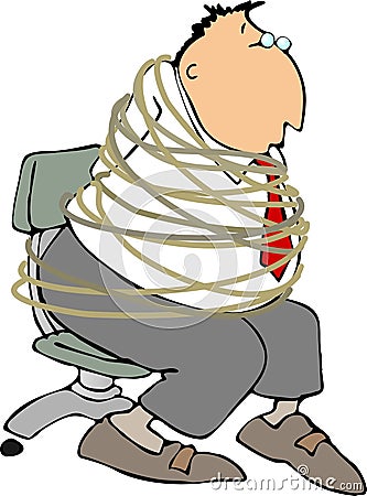 Tied up Cartoon Illustration