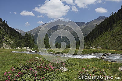 Tiefental Valley Austria Tirol Kaunergrat Stock Photo