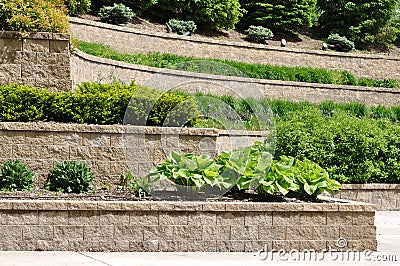 Tiered Retaining Wall Stock Photo