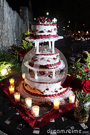 Tiered wedding cake Stock Photo