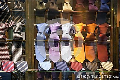 Ties in shop Stock Photo