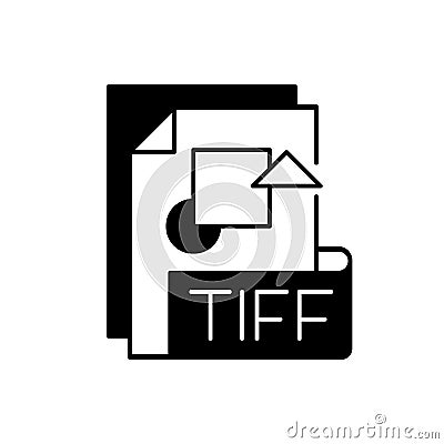 TIFF file black linear icon Vector Illustration