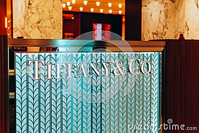 Tiffany Jewelry Store In Luxurious Shopping Mall Selling Jewels, China, Crystal, Stationery and Personal Accessories Editorial Stock Photo