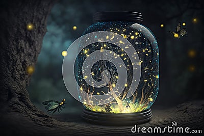 tifully animatedThe Marvelous Firefly Magic Show: Stunning Visuals and Intricate Illusions in Unreal Engine 5 Stock Photo