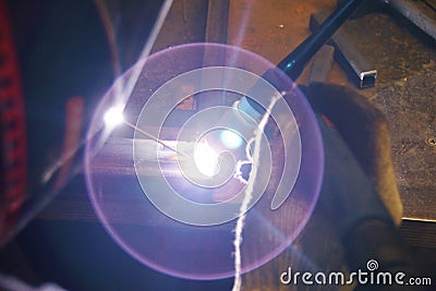 Tig welding photo close up Stock Photo