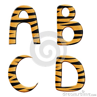 Tiger alphabet part 1 Stock Photo
