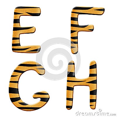 Tiger alphabet part 2 Stock Photo