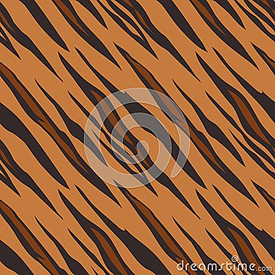 Tiger Animal Print Pattern Seamless Tile Vector Illustration