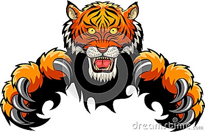 Tiger Attack Concept. Vector Illustration