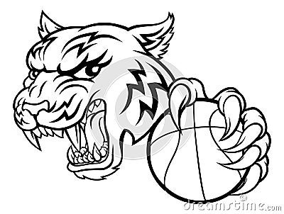 Tiger Baketball Player Animal Sports Mascot Vector Illustration