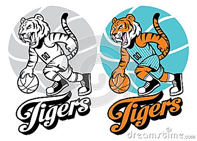 Tiger basketball mascot Vector Illustration