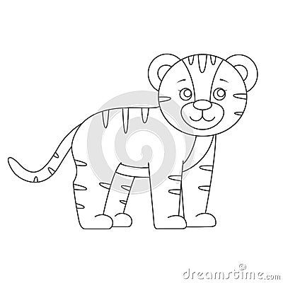 Tiger for coloring book Vector Illustration