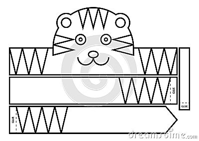 Tiger coloring headband Vector Illustration