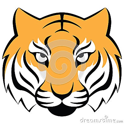Tiger drawing for the kids, roar of tiger, wildlife or wild animal, the sign of power and danger Vector Illustration